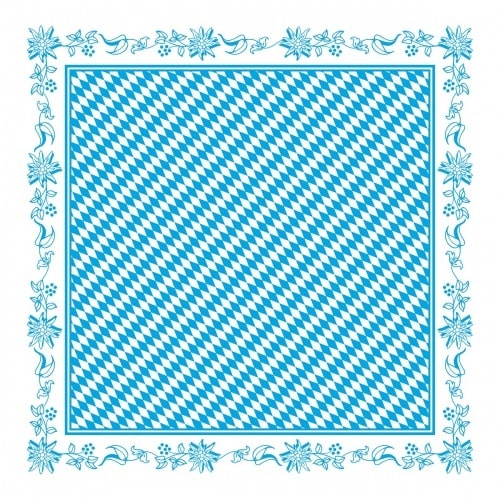 Sovie HORECA Papier-Tischdecke Bayern aus Papier 80x80 cm, 50 Stück - Einweg Mitteldecke Bayerisch Raute