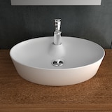 thumbnail of Alpenberger Aufsatzwaschbecken Oval | Keramik Waschschale mit Nano Lotuseffekt | Waschbecken mit Hahnloch | Keramikbecken für Modernes Bad & Gäste-WC