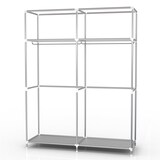 thumbnail of Intirilife Faltschrank 108x45x170 cm in BIBER BRAUN - Schrank mit Reißverschluss aus Stoff Kleiderschrank mit Kleiderstange, Seitentasche und Fächern
