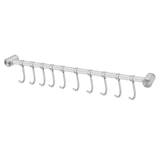 thumbnail of Intirilife Hängeleiste für die Küche aus Edelstahl mit 10 Haken zum Bohren - 52.6 x 3.4 x 2.2 cm Küchen Reling Hakenleiste Küchenstange Wandhalterung