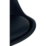 thumbnail of Set de 4 sillas de comedor Sofia con base de madera y asiento en polipiel Negro/Natural (cuadrado)