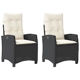 thumbnail of vidaXL Tuinstoelen 2 st verstelbaar met kussens poly rattan zwart