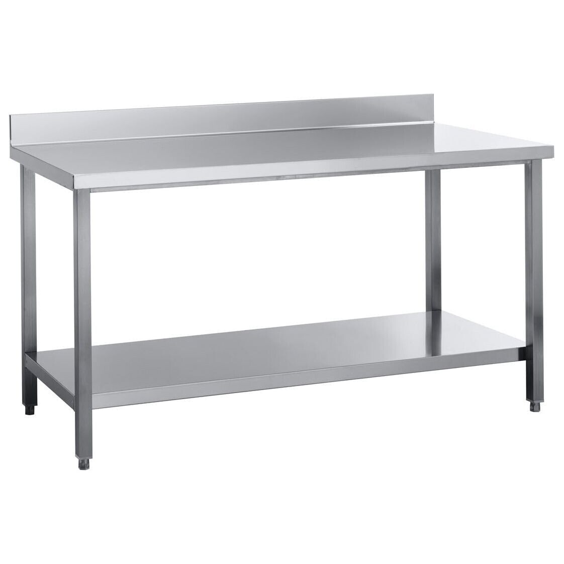 Gastro Arbeitstisch mit Grundboden Edelstahltisch 1600x600x850mm mit Aufkantung