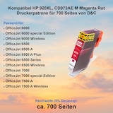 thumbnail of Kompatibel HP 920XL, CD973AE M Magenta Rot Druckerpatrone für 700 Seiten von D&C