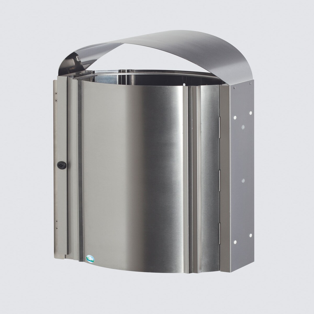 PROREGAL Robuster Standabfallsammler mit Schutzdach für den Aussenbereich | 50 Liter, HxBxT 80x48x35cm | Edelstahl | Mülleimer Abfalleimer Müllkorb