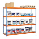 thumbnail of SimonRack Industrieregal, 2000x1500x450 mm, 600 kg am Biegepunkt, 4 Metallböden, Garagenregal, Blau/Orange/Verzinkt- Simonforte