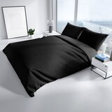 thumbnail of Bettwäsche 200x220 cm Fleece Schwarz Anthrazit Wendeseite Winter warm