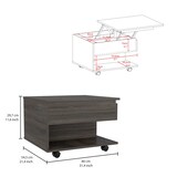 thumbnail of TUHOME Mesa de Centro Elevable Luanda, con ruedas  - Carbón