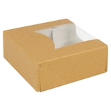 thumbnail of Caixa Kraft c/Janela 10x10x4cm Pack 50 – Take Away/Pastelaria/Bolos/Sushi