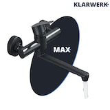 thumbnail of MAX | Gastronomie Mischbatterie Wandmontage Armatur Schwarz | Profi Küchenarmatur Edelstahl lang und flach |Wasserhahn Restaurant Wand gerader Auslauf