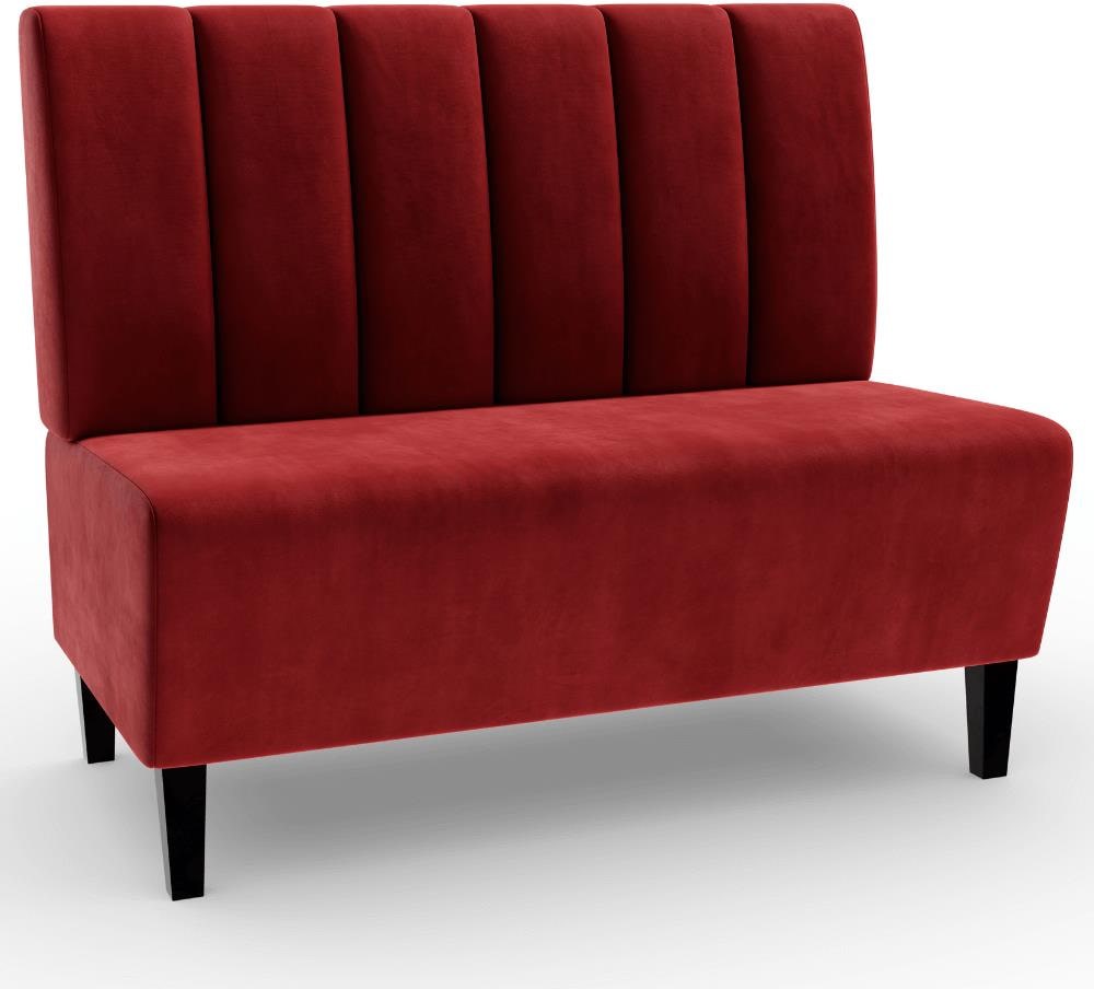 Gastro Sitzbank Paris | 140 cm breit | Samtstoff in Rot | Vertikal | Dinerbank