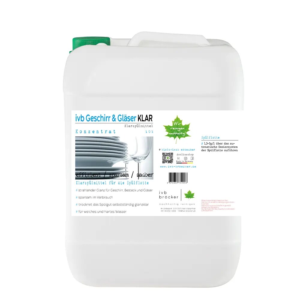 Klar Clean 10 l, Klarspüler für Gläser, Geschirr & Besteck