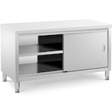 thumbnail of Royal Catering - Royal Catering Meuble Bas en INOX Plan De Travail Professionnel Cuisine Armoire Basse RCSSCB-150x70-E (Capacité 600 kg, 150 x 70 x