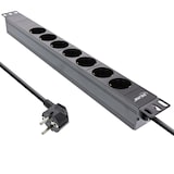 thumbnail of InLine® 19" Steckdosenleiste, 7-fach Schutzkontakt, ohne Schalter, 2m, schwarz