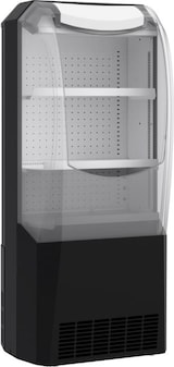 thumbnail of Implulskühler SPOKAR auf Rollen, Selbstbedienung durch offene Front + LED, 274L, HxBxT 149,8x65,5x57,5cm, +2/+15°C, Schwarz, + CHEFGASTRO Geschirrtuch