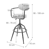 thumbnail of Taburete de bar HWC-H10f, taburete de bar taburete de mostrador taburete giratorio, regulable en altura Aspecto ante industrial ~ vintage marrón