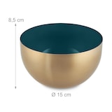 thumbnail of Relaxdays Salatschüssel Edelstahl, 1 L, runde Metallschüssel zum Backen & Servieren, Ø 15 cm, Küchenschüssel, grün/gold