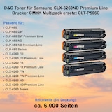 thumbnail of D&C Toner für Samsung CLX-6260ND Premium Line Drucker CMYK Multipack ersetzt CLT-P506C