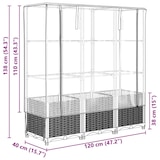 thumbnail of vidaXL Plantenbak verhoogd met kashoes 120x40x138 cm rattanlook