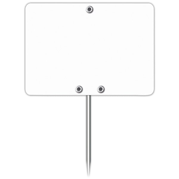 10 étiquettes blanches vierges avec pique inox 7x5 cm