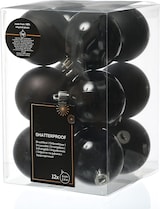 thumbnail of Weihnachtskugeln bruchfest 6cm Christbaumkugeln schwarz 12 Stück