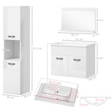 thumbnail of Muebles de baño con lavabo y espejo columna de baño conjunto de muebles de baño de pared de 3 piezas estilo moderno blanco
