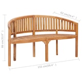 thumbnail of vidaXL Bananenbank 151 cm Massivholz Teak