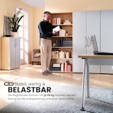 thumbnail of bümö Mehrzweckschrank 80cm breit, Aktenschrank o. Schuhschrank hoch, Regal Schrank-Kombi, Küchenschrank in Graphit/Weiß aus Holz, Vorratsschrank &