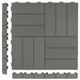 thumbnail of WellHome – Set van 3 Terrastegels 55,5x55,5 cm Kruiseffect Kleur Grijs Marte