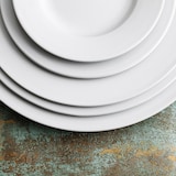 thumbnail of Service de 6 assiettes à soupe au porc en porcelaine Bidasoa Glacial à large bord, 23,5 cm