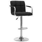 thumbnail of Décoshop26 - Taburete de bar x1 Silla alta con respaldo y reposabrazos en tela negra estructura de acero DEC029325