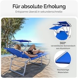 thumbnail of CASARIA® Sonnenliege mit Dach Klappbar Gartenliege Wetterfest Liegestuhl Blau