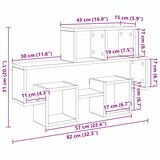 thumbnail of vidaXL Wandplank met plank Zwart eiken 82 x 15 x 51 cm Bewerkt hout