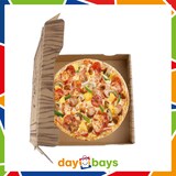 thumbnail of DayBays 400 Stk. Pizza-Karton 26x26x4 cm  Weiß Kraftpapier bedruckt mit Pizza-Motiv