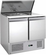 thumbnail of Gastro Kühltisch Saladette Edelstahl | 213 L | 2 Türen | Kühltheke Profi GN 1/1