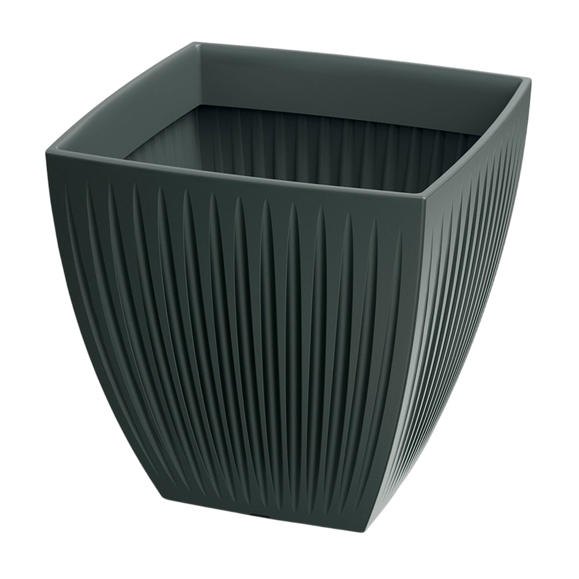 WellHome - Blumentopf aus rotationsgeformtem Kunststoff 69L Ø48x48cm in farbe Anthrazit - Latia Square MIDL