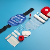 thumbnail of Relaxdays Kühlpads Knie, 4er Set, Kalt Warm Kompressen, wiederverwendbar, Gel Kühlbandage mit Klettverschluss, blau