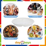 thumbnail of DayBays Plastikteller 2 Geteilt 2000 Stk. Weiß Rund Menüteller Plastik Teller 22 cm Einweg Spülmaschinenbeständig