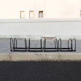 thumbnail of Relaxdays Fahrradständer Boden, für 5 Räder, bis 60 mm Reifenbreite, Metall, Garage, Fahrrad-Aufstellständer, schwarz