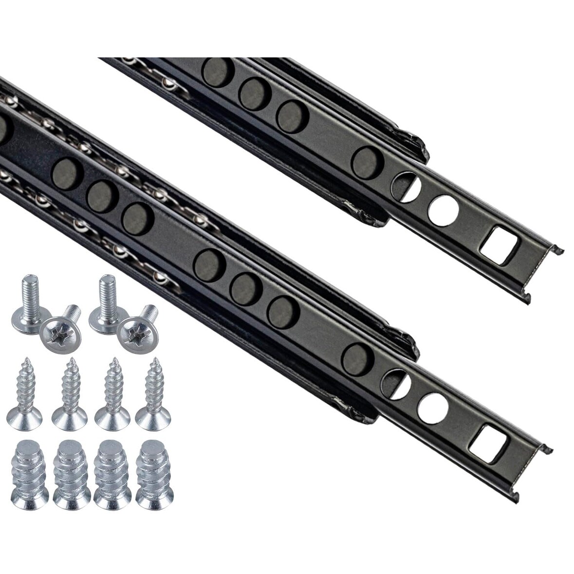 Schubladenschienen 2 STÜCK 1 Paar SCHWARZ Teilauszug Schubladenauszug Rollenauszug Kugelauszug 470mm