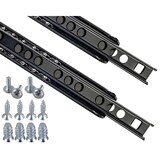 thumbnail of Schubladenschienen 2 STÜCK 1 Paar SCHWARZ Teilauszug Schubladenauszug Rollenauszug Kugelauszug 470mm