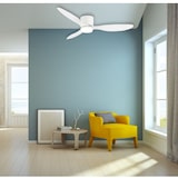 thumbnail of Plafondventilator met verlichting, stille DC-motor, afstandsbediening, wit, Ø 107 cm, instelbare en dimbare lichtkleur