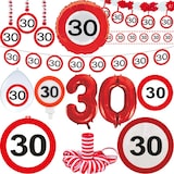 thumbnail of Verkehrsschild Partyset 30. Geburtstag Party Deko Set rot weiss Dekoration Geburtstagsdeko Zahl Frau Mann Jubiläum