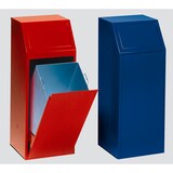 thumbnail of PROREGAL Robuster Wertstoffsammler mit Einwurfklappe selbstschließend | 68 Liter, HxBxT 100x40x40cm | Verzinkter Stahl | Blau | Mülleimer Abfalleimer