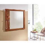 thumbnail of Wandspiegel Sheesham Massivholz 80x80x3 cm Design Flurspiegel Baumkante, Hängespiegel Modern mit Haken, Spiegel Wand Groß, Moderner