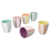 thumbnail of 6er Set Beach Pastello Stripes Mokkabecher ohne Henkel 150ml 6 Pers Matcha Tasse