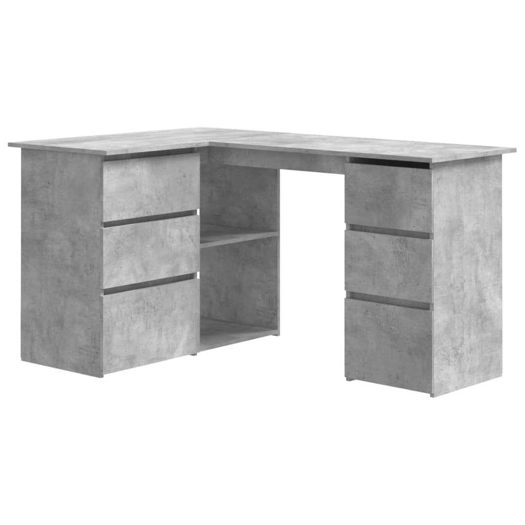 Scrivania ad angolo Grigio cemento 145x100x76 cm Modello Nova Bois in derivati \u200b\u200bdel legno