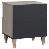 thumbnail of vidaXL Nachttisch 2 pcs Grau 40 x 33 x 46 cm massives Mangoholz