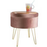 thumbnail of Sitzhocker Ava gepolstert in Samtoptik 300kg mit Stauraum