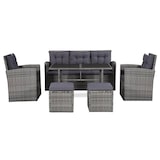 thumbnail of vidaXL 6-tlg. Garten-Lounge-Set mit Auflagen Poly Rattan Grau